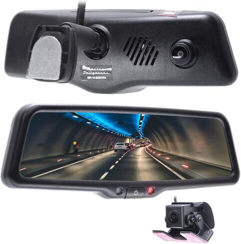Master Tailgaters 10" OEM Rear View Mirror Dash Cam with 10" LCD Screen | Rearview Universal Fit | 1080p 30fps HD DVR | Dual Way Video Recorder with WiFi | Anti Glare | 1080p Backup Camera Included in Saudi Arabia