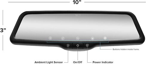 Master Tailgaters 10" OEM Rear View Mirror Dash Cam with 10" LCD Screen | Rearview Universal Fit | 1080p 30fps HD DVR | Dual Way Video Recorder with WiFi | Anti Glare | 1080p Backup Camera Included in Saudi Arabia