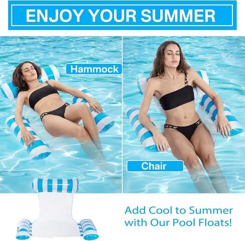 Inflatable Pool Floats Adult 2 Pack,Water Hammock & Pool Chair Lounge Floating with 2 Drink Floaties for Pool Party Summer Vacation in Saudi Arabia