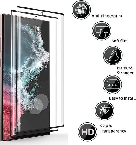 واقي شاشة من الزجاج المقسى لهاتف Galaxy S23 + واقي عدسة الكاميرا [عبوة من قطعتين + 2] [صديق للحافظة] [مضاد للخدش] [فتح بصمة الإصبع بالموجات فوق الصوتية] طبقة حماية زجاجية شفافة عالية الدقة لهاتف Samsung Galaxy S23 in Saudi Arabia