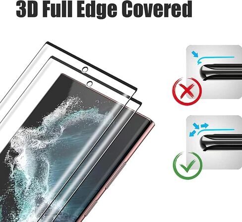 واقي شاشة من الزجاج المقسى لهاتف Galaxy S23 + واقي عدسة الكاميرا [عبوة من قطعتين + 2] [صديق للحافظة] [مضاد للخدش] [فتح بصمة الإصبع بالموجات فوق الصوتية] طبقة حماية زجاجية شفافة عالية الدقة لهاتف Samsung Galaxy S23 in Saudi Arabia