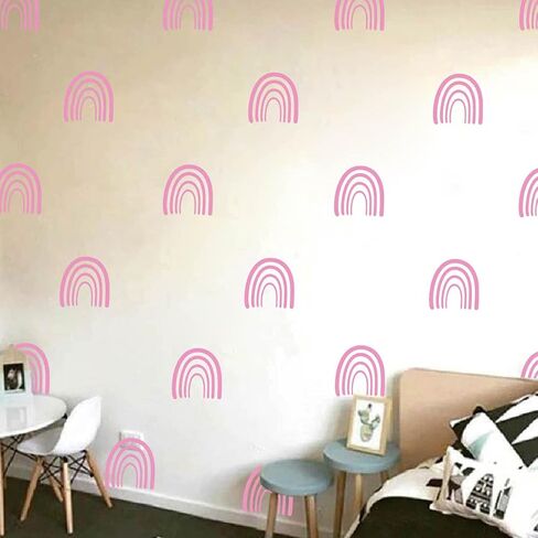 64pcs/set Boho Arch Wall Stickers Rainbow Wall Decals for Kids Girls Room Decor New Art Murals Removable Unique Birthday Gift FG355 (Black) in Kuwait