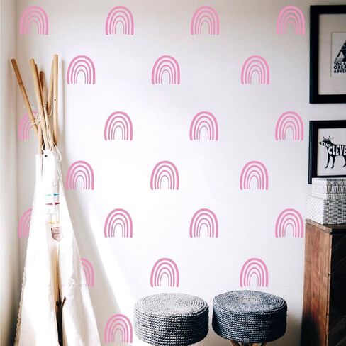 64pcs/set Boho Arch Wall Stickers Rainbow Wall Decals for Kids Girls Room Decor New Art Murals Removable Unique Birthday Gift FG355 (Black) in Kuwait