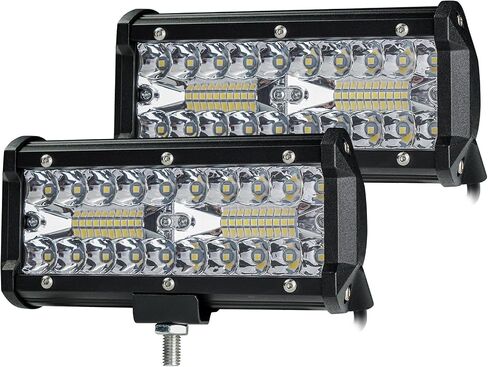 4WDKING 7 Inch Yellow LED Light Bar, 2PCS Offroad Fog Light Driving Light Pods with Spot Flood Combo Beam, Waterproof Led Work Lights Compatible for Jeep Pickup Truck Trailer ATV UTV in Saudi Arabia