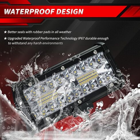 4WDKING 7 Inch Yellow LED Light Bar, 2PCS Offroad Fog Light Driving Light Pods with Spot Flood Combo Beam, Waterproof Led Work Lights Compatible for Jeep Pickup Truck Trailer ATV UTV in Saudi Arabia