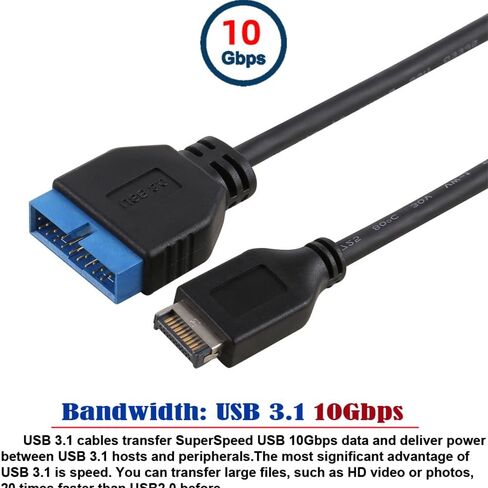 NFHK USB 3.1 Front Panel Header to USB 3.0 20Pin Header Extension Cable 20cm for ASUS Motherboard in Saudi Arabia