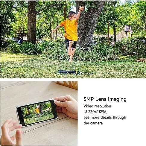 كاميرا مراقبة منزلية WOOLINK 2K خارجية، 4 كاميرات مراقبة منزلية، دوران 225 درجة، رؤية ليلية ملونة، واي فاي 2.4 جيجا هرتز، مقاومة للماء، اكتشاف الذكاء الاصطناعي in Kuwait