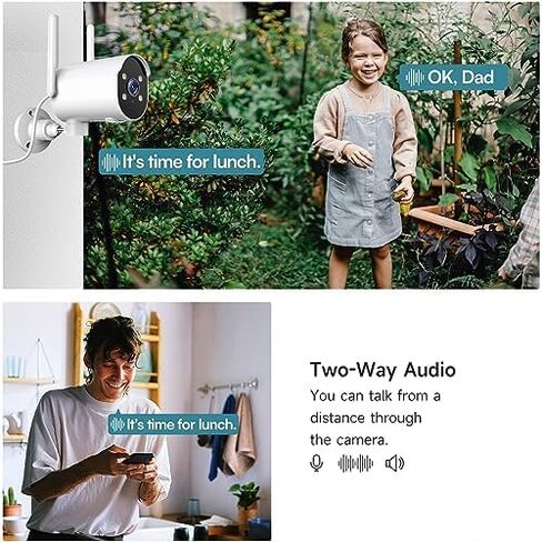 كاميرا مراقبة منزلية WOOLINK 2K خارجية، 4 كاميرات مراقبة منزلية، دوران 225 درجة، رؤية ليلية ملونة، واي فاي 2.4 جيجا هرتز، مقاومة للماء، اكتشاف الذكاء الاصطناعي in Kuwait