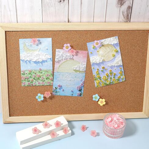 25Pcs Cherry Blossoms Push Pins, Pink Resin Glitter Flower Push Pins Decorative Thumb Tacks for Wall Hangings, Bulletin Board,Maps, Office Wall in Saudi Arabia