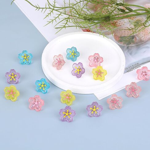 25Pcs Cherry Blossoms Push Pins, Pink Resin Glitter Flower Push Pins Decorative Thumb Tacks for Wall Hangings, Bulletin Board,Maps, Office Wall in Saudi Arabia