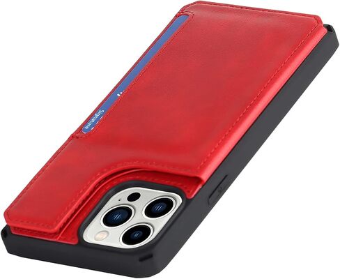 iCoverCase Compatible with iPhone 13 Wallet Case with Card Holder and Wrist Strap, PU Leather Card Slots Kickstand Double Magnetic Clasp Shockproof Case 6.1 Inch (Black) in Saudi Arabia