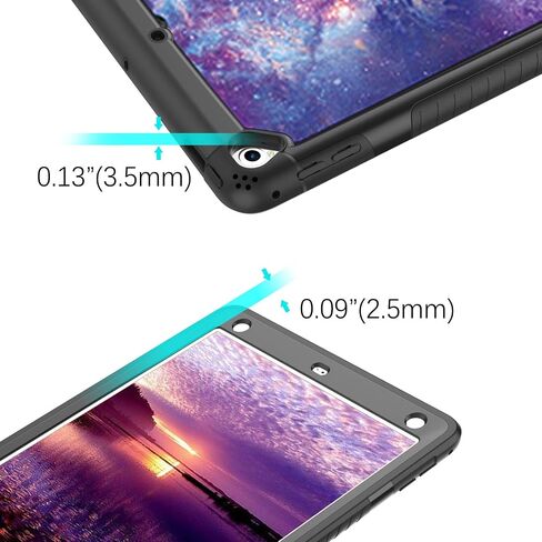 DUEDUE for iPad 9.7 Case 2017/2018, iPad Air 2 Case, iPad 6th/5th Generation Case with Kickstand Glitter Bling 3 in 1 Heavy Duty Hard PC Cover Shockproof Protective Case for iPad Pro 9.7, Purple in Kuwait