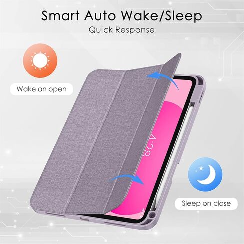 حافظة Soke لجهاز iPad الجيل العاشر 2022 مع حامل أقلام (10.9 بوصة) - حافظة ممتازة مقاومة للصدمات [نوم/تنبيه تلقائي] مع غطاء خلفي ناعم من مادة TPU وحامل نحيف ثلاثي الطي لجهاز iPad 10.9 بوصة، بنفسجي in Kuwait
