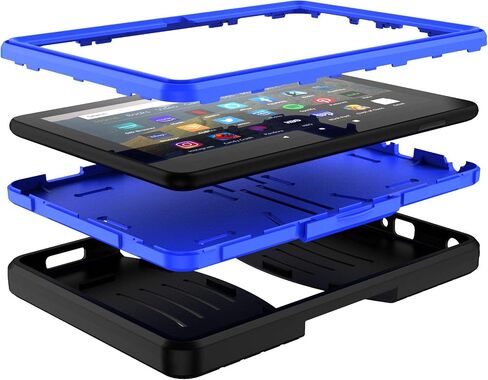 حافظة EpicGadget لهاتف Amazon Fire HD 8 / Fire HD 8 Plus (الجيل الثاني عشر، إصدار 2022) - غطاء حافظة هجين شديد التحمل مع مسند + 1 واقي شاشة وقلم (أزرق/أخضر) in Saudi Arabia