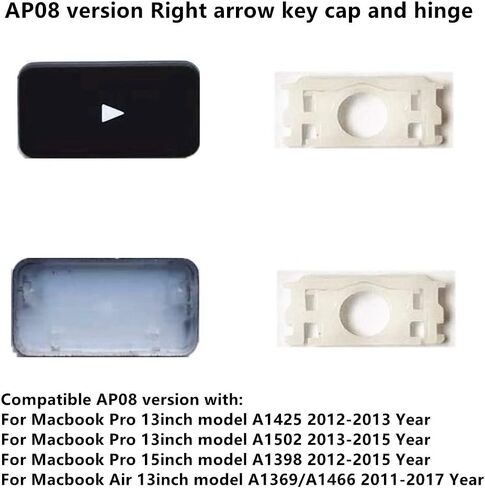 استبدال غطاء ومفصلات مفتاح السهم الأيمن من نوع AP08 لجهاز MacBook Pro Model A1425 A1502 A1398 لجهاز MacBook Air Model A1369/A1466 للوحة المفاتيح لاستبدال غطاء مفتاح السهم الأيمن والمفصلة in Saudi Arabia