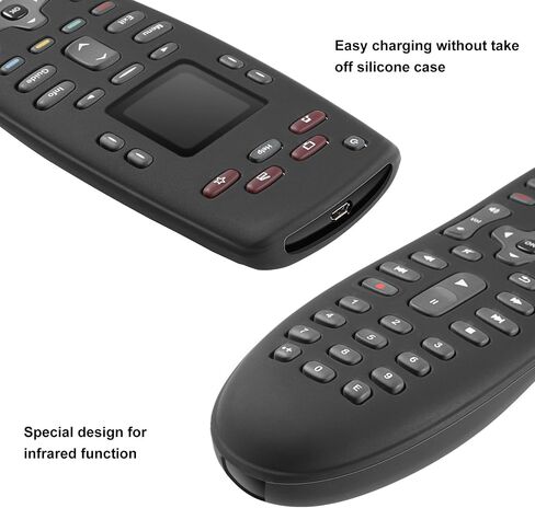 حافظة من السيليكون لجهاز Logitech Harmony 650,700, 665، غطاء حماية من السيليكون المضاد للغبار والسقوط لجهاز التحكم عن بعد Logitech Harmony 650,700, 665 (أسود) in Saudi Arabia