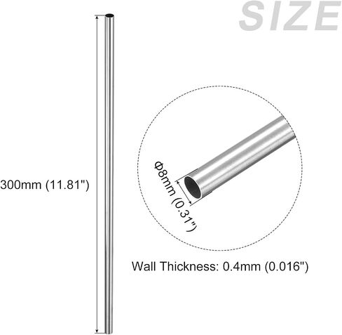 304 Stainless Steel Tube (2mm OD x 0.3mm Wall T x 300mm L) 2Pcs, Straight Tubing - for Home Furnishing, Machinery in Saudi Arabia