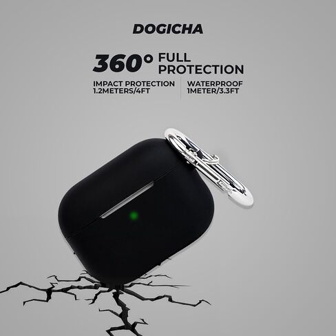 Soft Silicon Pine Green Case Compatible with AirPods 3 Generation 2021 - Resistant to Scratch, Impact & Water, Skin-Friendly Surface with Keychain & LED Charging Indicator in Saudi Arabia