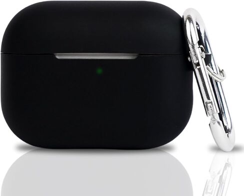 حافظة ناعمة من السيليكون باللون الأخضر الصنوبر متوافقة مع AirPods 3 Generation 2021 - مقاومة للخدش والتأثير والماء، سطح صديق للبشرة مع سلسلة مفاتيح ومؤشر شحن LED in Saudi Arabia