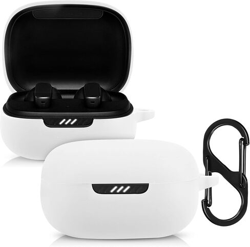 حافظة kwmobile متوافقة مع حافظة JBL Live Pro Plus - حامل غطاء سيليكون لسماعات الأذن - أبيض in Saudi Arabia