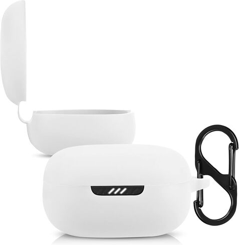 حافظة kwmobile متوافقة مع حافظة JBL Live Pro Plus - حامل غطاء سيليكون لسماعات الأذن - أبيض in Saudi Arabia