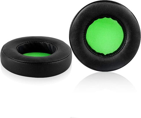Kraken V2 Earpads, JARMOR Replacement Memory Foam Ear Cushion Kit Pad Cover for Razer Kraken V2 Headphone ONLY – Round (Black/Green) in Saudi Arabia