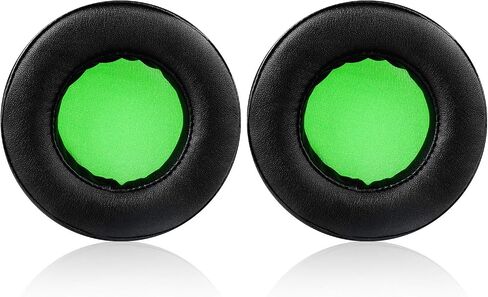 Kraken V2 Earpads, JARMOR Replacement Memory Foam Ear Cushion Kit Pad Cover for Razer Kraken V2 Headphone ONLY – Round (Black/Green) in Saudi Arabia