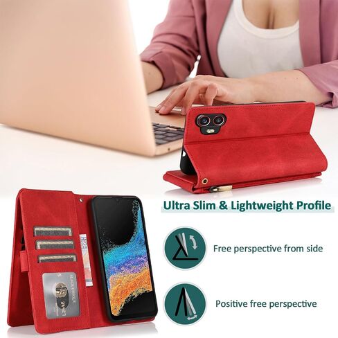 Asuwish متوافق مع Samsung Galaxy XCover 6 Pro/X Cover Pro 2 حافظة محفظة من الزجاج المقسى وواقي شاشة بسحاب جلدي قديم وغطاء قلاب وحامل بطاقات لهاتف XCover6 6Pro 2022 للنساء والرجال باللون الأسود in Saudi Arabia