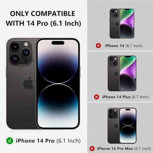 iPhone 14 Pro Wallet Case, Luxury Leather iPhone 14 Pro Case with Card Holder, RFID Blocking, Magnetic, Stand, Shockproof Cover for iPhone 14 Pro 6.1 inch, Blue in Saudi Arabia