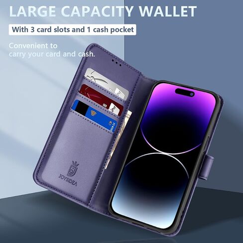 iPhone 14 Pro Wallet Case, Luxury Leather iPhone 14 Pro Case with Card Holder, RFID Blocking, Magnetic, Stand, Shockproof Cover for iPhone 14 Pro 6.1 inch, Blue in Saudi Arabia