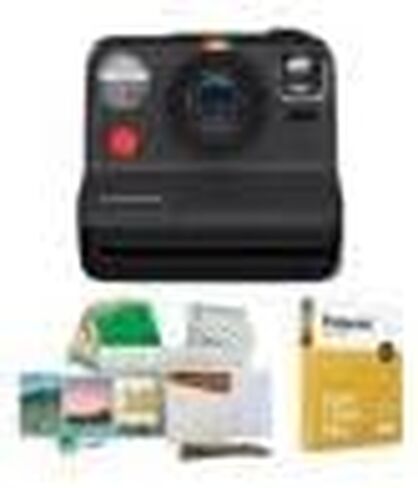 Polaroid Now 2nd Generation I-Type Instant Film Camera (Black), Shoot and Print Bundle with Magnetic/Hanging Photo Frames and Color Instant Film (8 Exposures) (3 Items) in Saudi Arabia
