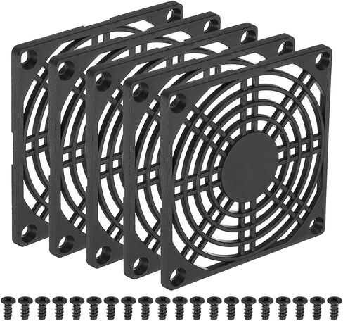 PATIKIL 92mm Computer Fan Filter Grill with Screws, 5 Pack ABS Plastic Frame Ventilator Grill Protector Mesh Dustproof Case Cover for Computer, Fan, Black in Saudi Arabia