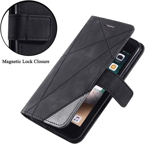 متوافق مع جراب محفظة iPhone XR وواقي شاشة من الزجاج المقوى وغطاء جلدي قابل للطي وحامل بطاقة الائتمان وحافظات الهاتف الخلوي لهاتف iPhoneXR iPhone10R i Phonex 10XR 10R 10 R RX CR أزرق للرجال والنساء والفتيات in Kuwait