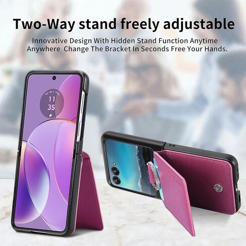 Compatible for Motorola Razr+ 2023 Case Wallet with Card Holder,Luxury PU Leather Protective Phone Case Kickstand Full Coverage Pocket Ring Case for Motorola Razr Plus 2023,Moto Razr 40 Ultra Black in Saudi Arabia