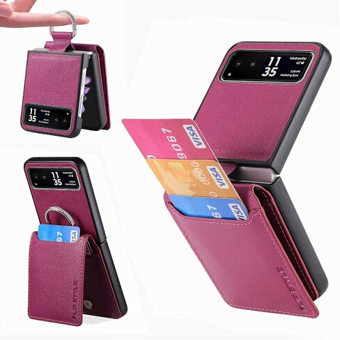 Compatible for Motorola Razr+ 2023 Case Wallet with Card Holder,Luxury PU Leather Protective Phone Case Kickstand Full Coverage Pocket Ring Case for Motorola Razr Plus 2023,Moto Razr 40 Ultra Black in Kuwait