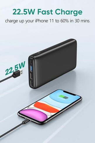A ADDTOP Power Bank 26800mAh, 22.5W Portable Charger Fast Charging, USB C Portable Phone Charger PD3.0 QC4.0, Mobile Phone External Battery Pack LED Display with 4 Outputs for Smartphones and Tablets in Kuwait