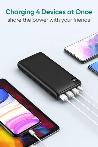 A ADDTOP Power Bank 26800mAh, 22.5W Portable Charger Fast Charging, USB C Portable Phone Charger PD3.0 QC4.0, Mobile Phone External Battery Pack LED Display with 4 Outputs for Smartphones and Tablets in Kuwait