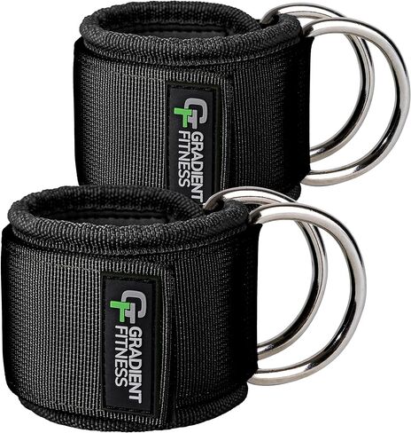 Gradient Fitness Ankle Straps (2 Pack) | Ankle Strap for Cable Machine, Ankle Bands for Working Out, Cable Ankle Strap, Cable Machine Attachment, Ankle Cable Attachments for Gym in Kuwait