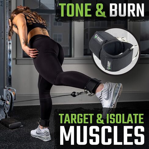 Gradient Fitness Ankle Straps (2 Pack) | Ankle Strap for Cable Machine, Ankle Bands for Working Out, Cable Ankle Strap, Cable Machine Attachment, Ankle Cable Attachments for Gym in Kuwait