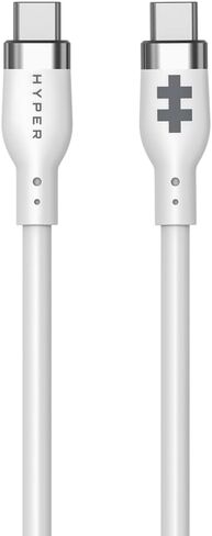 HyperJuice 240W Silicone USB C to USB C Cable (6ft/2m) for All Devices. Durable 240W USB-C Charge Cable. Portable, Tangle-Free Design, Over-Temperature Protection. Charges Any USBC to USBC Device in Kuwait