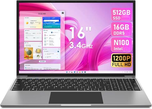 كمبيوتر محمول Jumper، أجهزة كمبيوتر محمولة Intel Quad Core CPU (حتى 3.4 جيجا)، شاشة 16 بوصة FHD IPS 1920x1200 (16:10)، 16 جيجا DDR5 512 جيجا SSD، 2.4G+5G WiFi، BT4.0، نظام تبريد، 4 مكبرات صوت ستيريو، كاميرا ويب عالية الدقة، USB3.0. in Kuwait