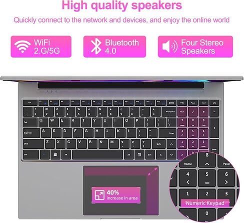 كمبيوتر محمول Jumper، أجهزة كمبيوتر محمولة Intel Quad Core CPU (حتى 3.4 جيجا)، شاشة 16 بوصة FHD IPS 1920x1200 (16:10)، 16 جيجا DDR5 512 جيجا SSD، 2.4G+5G WiFi، BT4.0، نظام تبريد، 4 مكبرات صوت ستيريو، كاميرا ويب عالية الدقة، USB3.0. in Kuwait