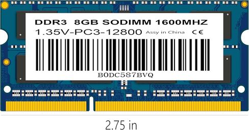 8GB DDR3/DDR3L 1600MHz PC3L-12800 (PC3-12800) CL11 SODIMM 2Rx8 1.35V 204 Pin Non ECC SO-DIMM كمبيوتر محمول، وحدة ذاكرة الوصول العشوائي للكمبيوتر المحمول in Kuwait