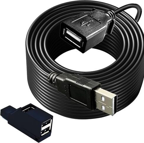 Long USB 2.0 Extension Cable 40FT,USB Male to Female Long Cable Extension Cord Data Transfer Extender USB Cable， USB Connector for USB Flash Drive/Hard Drive in Kuwait