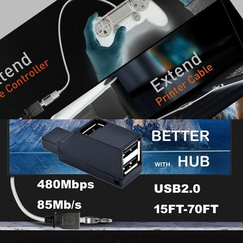 Long USB 2.0 Extension Cable 40FT,USB Male to Female Long Cable Extension Cord Data Transfer Extender USB Cable， USB Connector for USB Flash Drive/Hard Drive in Kuwait