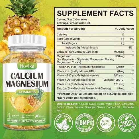 Calcium Magnesium Zinc Gummies-Calcium Magnesium 2:1 Ratio with Vitamin D3, K2, B6, B12 for Bone Strength, Muscle Function & Nerve Health, Extra Absorption Formula, Vegan, Raspberry Flavor 120 Gummies in Saudi Arabia