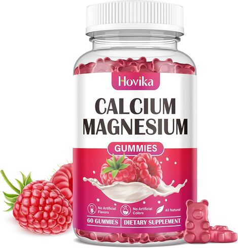 Calcium Magnesium Zinc Gummies-Calcium Magnesium 2:1 Ratio with Vitamin D3, K2, B6, B12 for Bone Strength, Muscle Function & Nerve Health, Extra Absorption Formula, Vegan, Raspberry Flavor 120 Gummies in Saudi Arabia