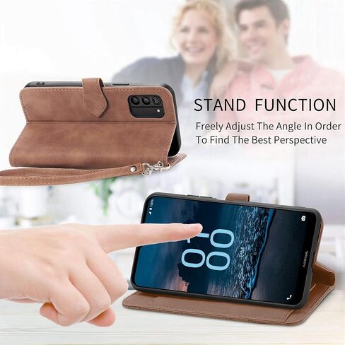 حافظة هاتف بمحفظة بتصميم سحاب لهاتف Nokia G100، حافظة جلدية لطيفة على البشرة مع مشبك مغناطيسي وحافظة لفتحات بطاقات متعددة لهاتف Nokia G100، SZY أحمر in Saudi Arabia