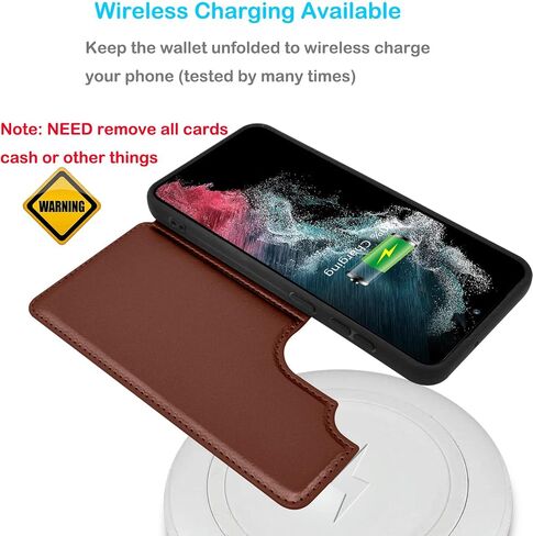 حافظة محفظة Tekcoo Galaxy S23، فاخرة من جلد البولي يوريثان، فتحات حامل بطاقة الائتمان النقدية، إغلاق مغناطيسي، مسند فوليو، حافظة حماية نحيفة لهاتف سامسونج S23 5G - بني in Saudi Arabia