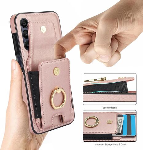 حافظة هاتف Asuwish لهاتف Samsung Galaxy A15 5G مع واقي شاشة من الزجاج المقسى وغطاء محفظة وحامل بطاقة حامل حلقي نحيف وفتحة ائتمان جلدية وإكسسوارات الهاتف المحمول A 15 4G 15A للنساء والرجال باللون البني in Kuwait